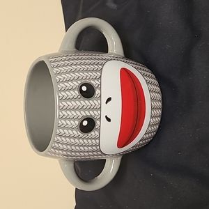 Gray Sock Monkey Double Handle Mug